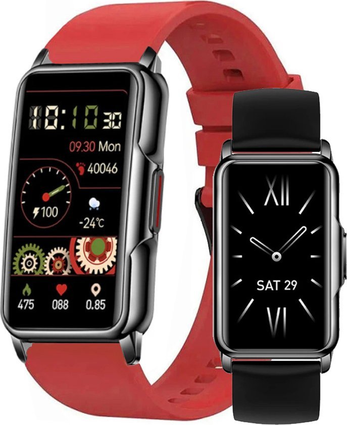 Smartwatch Rubicon Zegarek SMARTWATCH Rubicon RNCF04 black/red silicone