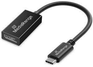 Adapter AV MediaRange USB-C do DP Audio/Wideo Konwerter, 20cm, sw