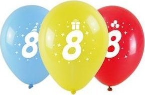 Balony z nadrukiem 8 28cm 3szt