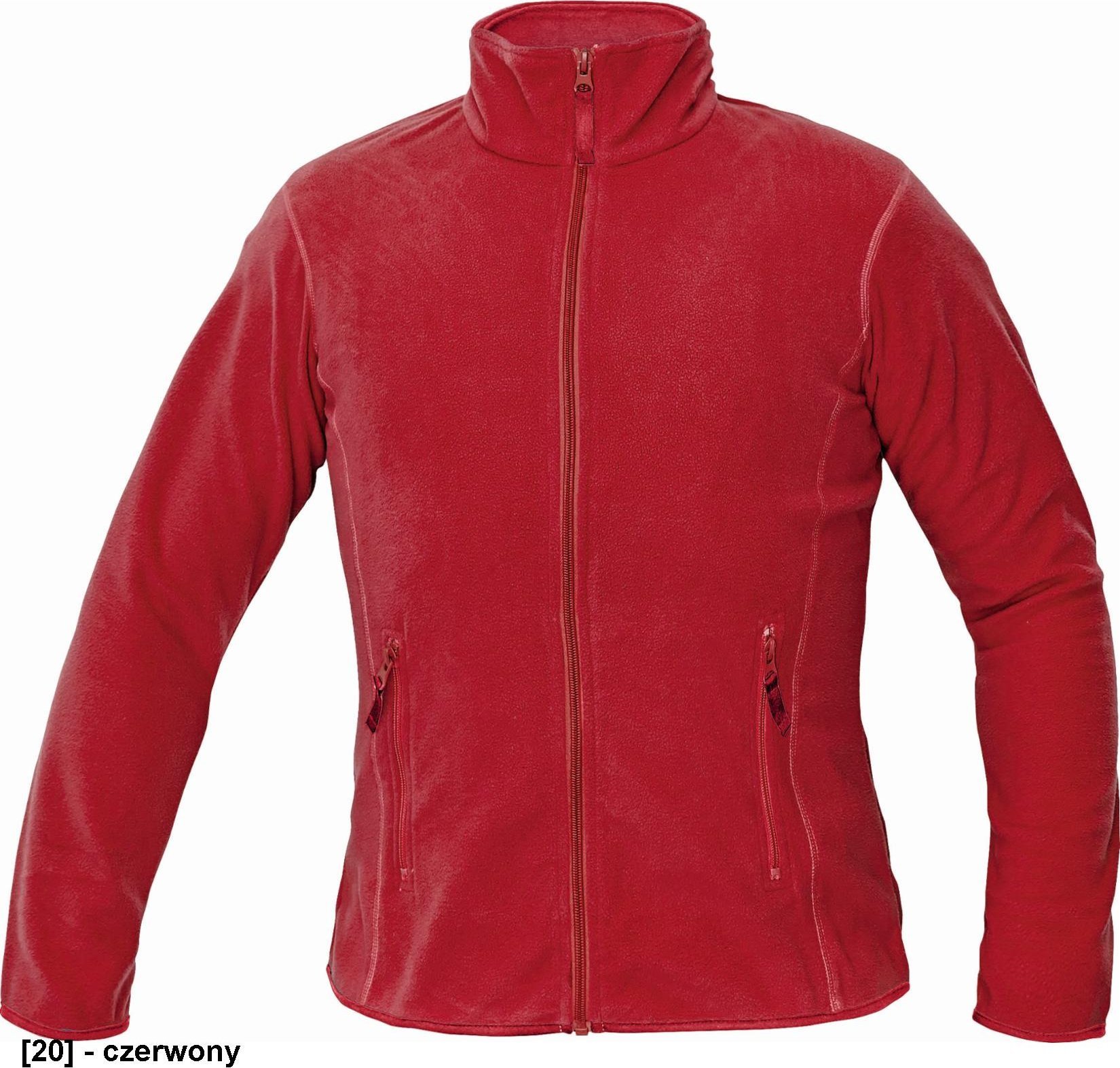 CERVA GOMTI Damski polar z mikropolaru z kołnierzem - 100% poliester, 180g/m2 - czerwony S