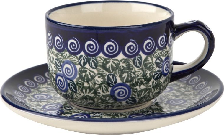 Bolesławiec Filiżanka ze spodkiem Bolesławiec Dekor 1073
