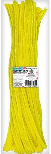 Druciki dekoracyjne 0,6x30cm fluo żółte 50szt