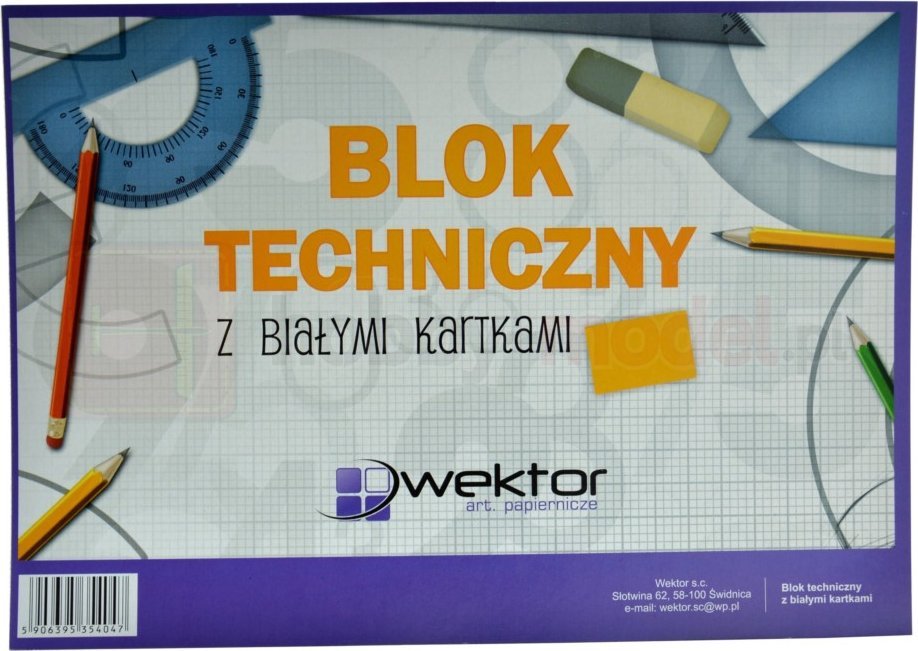 Wektor Blok techniczny A4 biały 10 kartek WEKTOR
