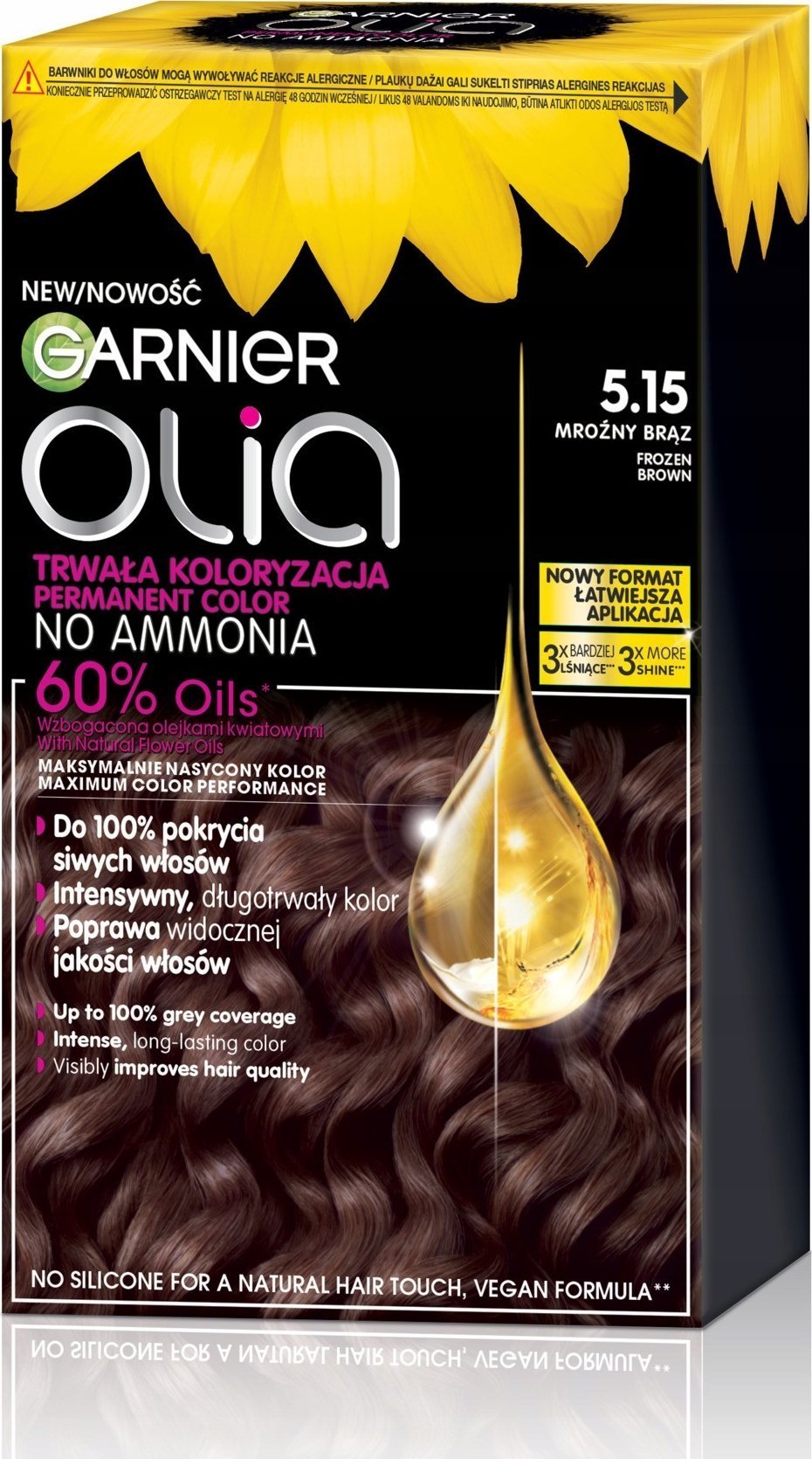 Alkotest GARNIER_Olia farba do włosów 5.15 Frozen Brown