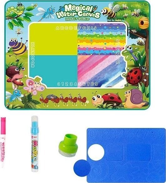 Mata do kolorowania wodnym pisakiem owady 44x32cm