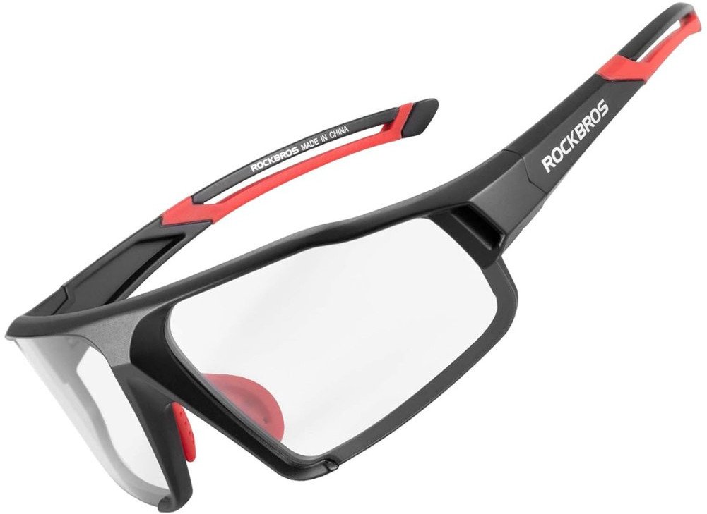 Okulary rowerowe fotochromowe UV400 z etui SP216BK - czarno-czerwone