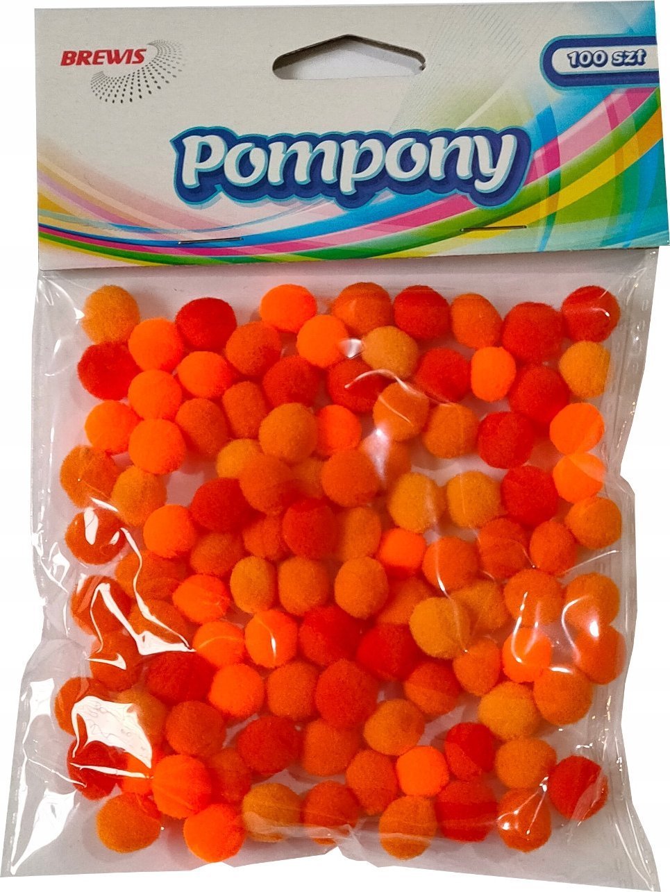 BREWIS Pompony POM32 1cm pomarańczowy odcienie 100szt