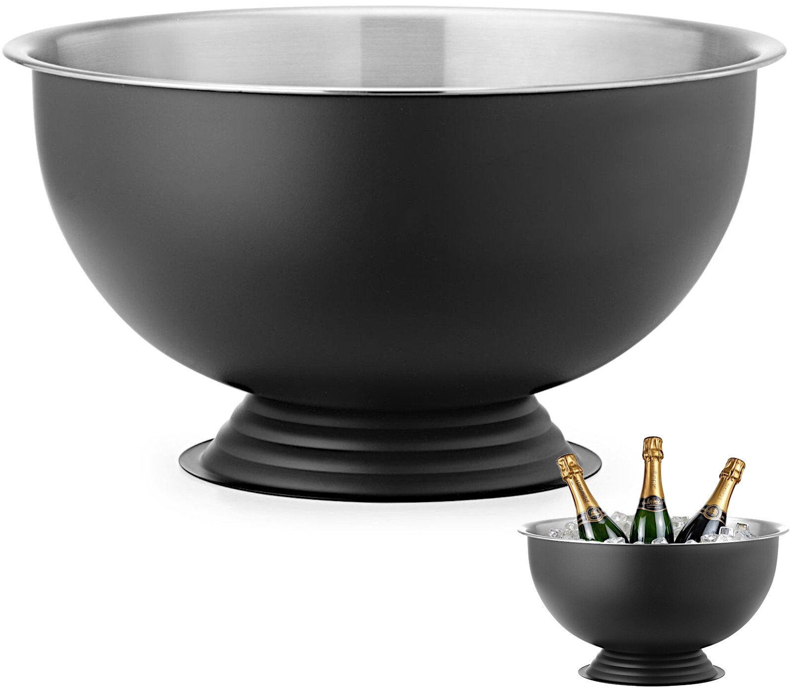 Bar Up Misa do szampana ponczu stalowa 13 l śr. 393x214 mm - czarna