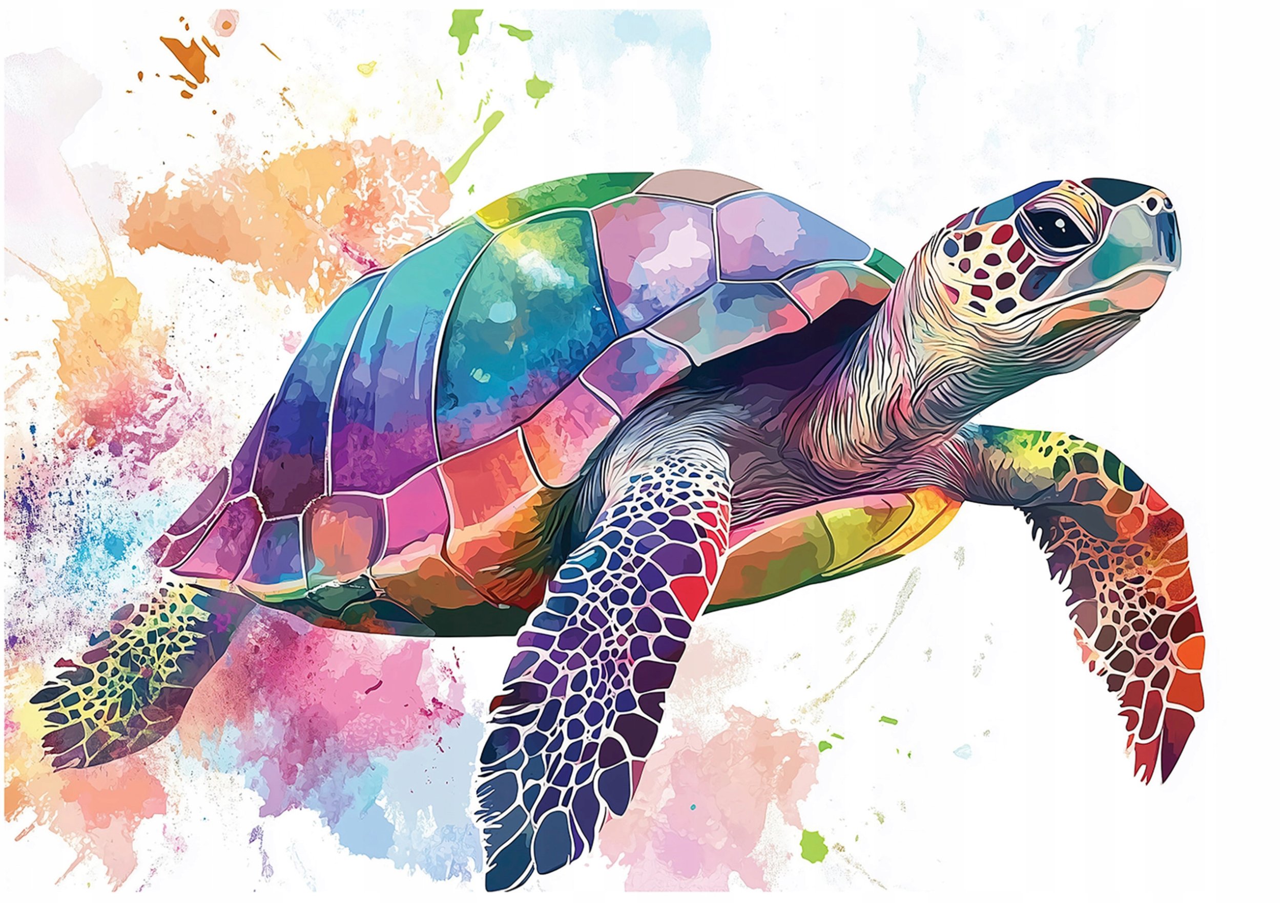 Fototapeta Dla Dzieci Żółw Kolorowy Zwierzęta Tapeta Flizelina 400X280