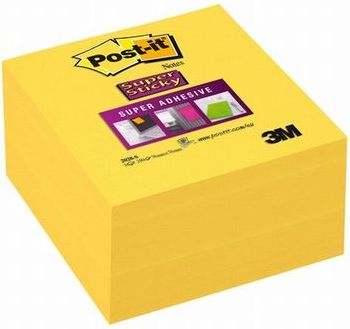 Post-it Bloczki samoprzylepne Super Sticky żółte, kostka 76x76mm 350 kartek (3M0507)