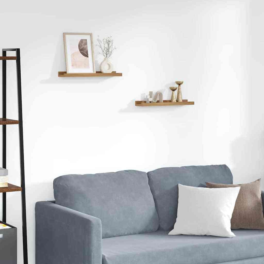 vidaXL Półki ścienne z półką Brązowy 40 x 9 x 3 cm