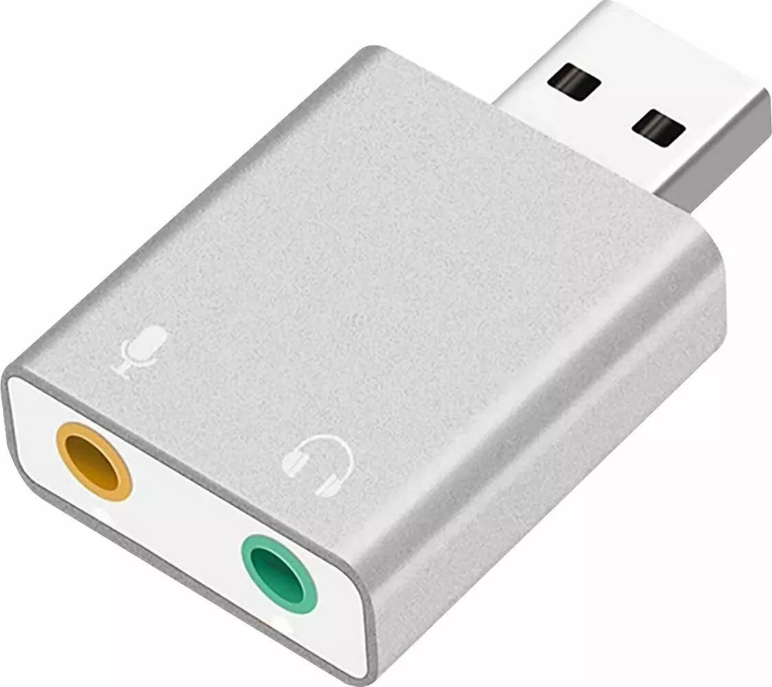 RoGer USB Audio card with microphone input / Virtual 7.1 / silver