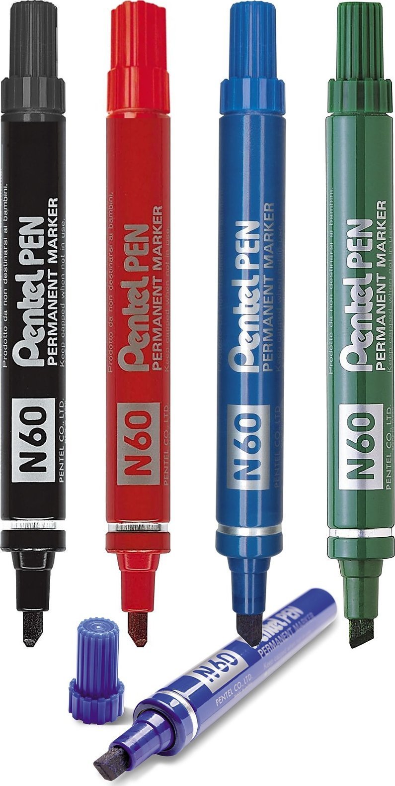 Pentel Marker permanentny Pen N60 czarny, CZARNY