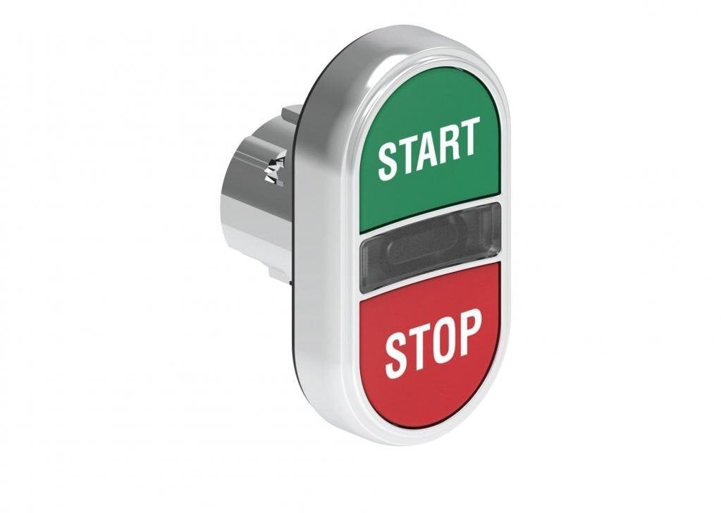 Lovato Electric Metalowy przycisk fi22mm 2 klawiszowy automatic return 2 kryte, podświetlany Zielony-Czerwony START-STOP LPSBL7133