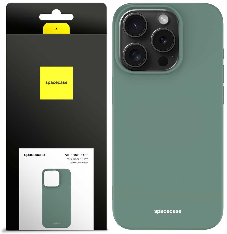SpaceCase Etui Silicone Case iPhone 15 Pro dark green standard