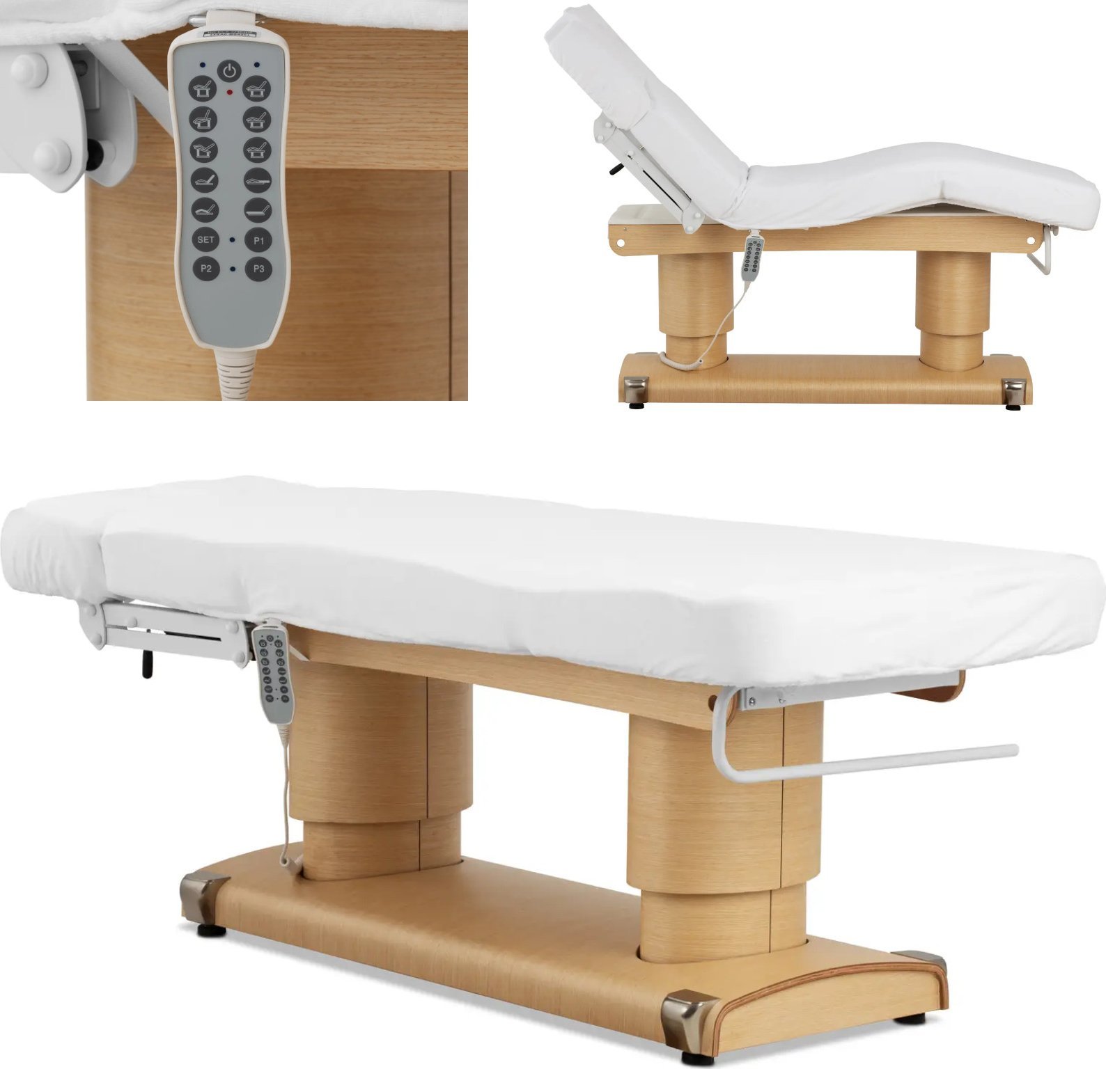 Physa Łóżko stół do masażu tatuażu SPA podgrzewany AVIGNON - biały Łóżko stół do masażu tatuażu SPA podgrzewany AVIGNON - biały