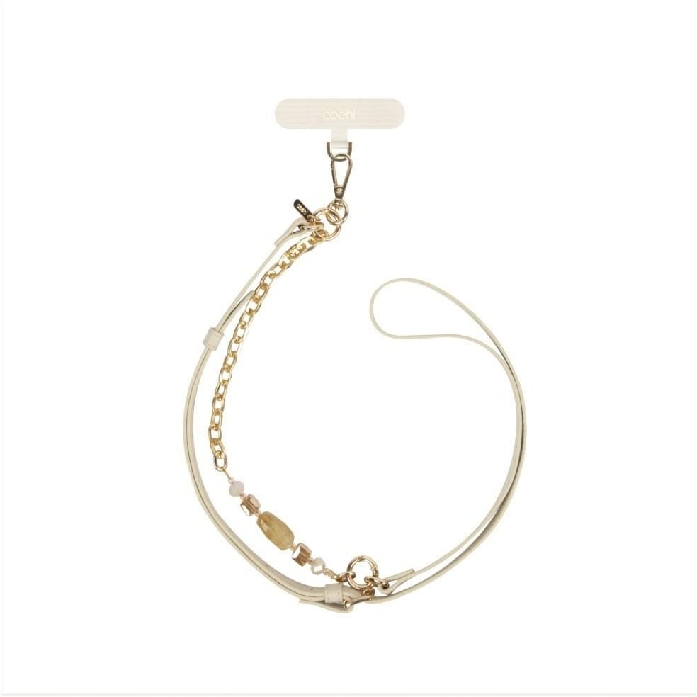 Uniwersalna smycz do telefonu 2w1 UNIQ Coehl Caryne kremowy