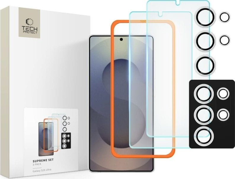 SZKŁO HARTOWANE TECH-PROTECT SUPREME SET 3-PACK GALAXY S25 ULTRA CLEAR