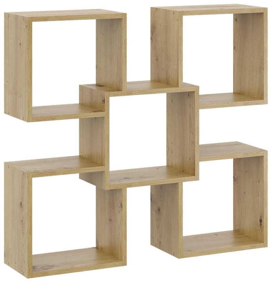 Ozdobna półka ścienna, wisząca, Marta, 98x18x91 cm, dąb artisan, mat