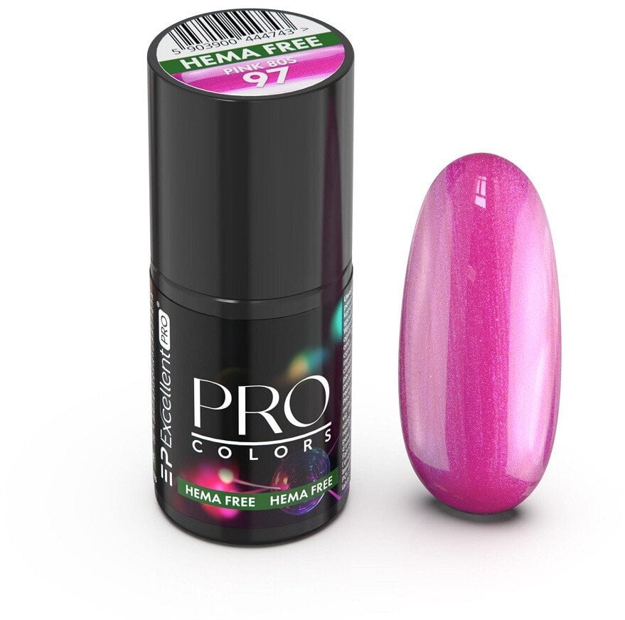 Excellent PRO Pro Colors Hema Free lakier hybrydowy 97 Pink 80S 7g