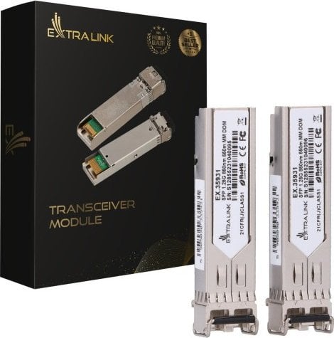 Moduł SFP ExtraLink EXTRALINK SFP 1.25G 850NM 550M MM DOM 2-PACK (DEDICATED TO HP/ARUBA)