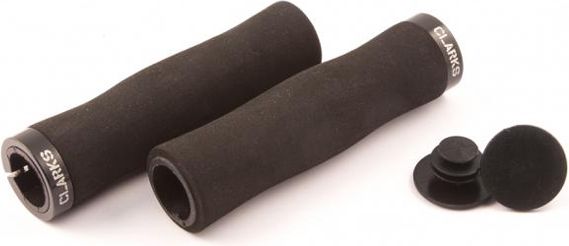 Clarks Chwyty kierownicy CLARK'S CLO-224 LOCK-ON 130mm neoprenowe piankowe czarne 1 klamra czarna aluminiowa