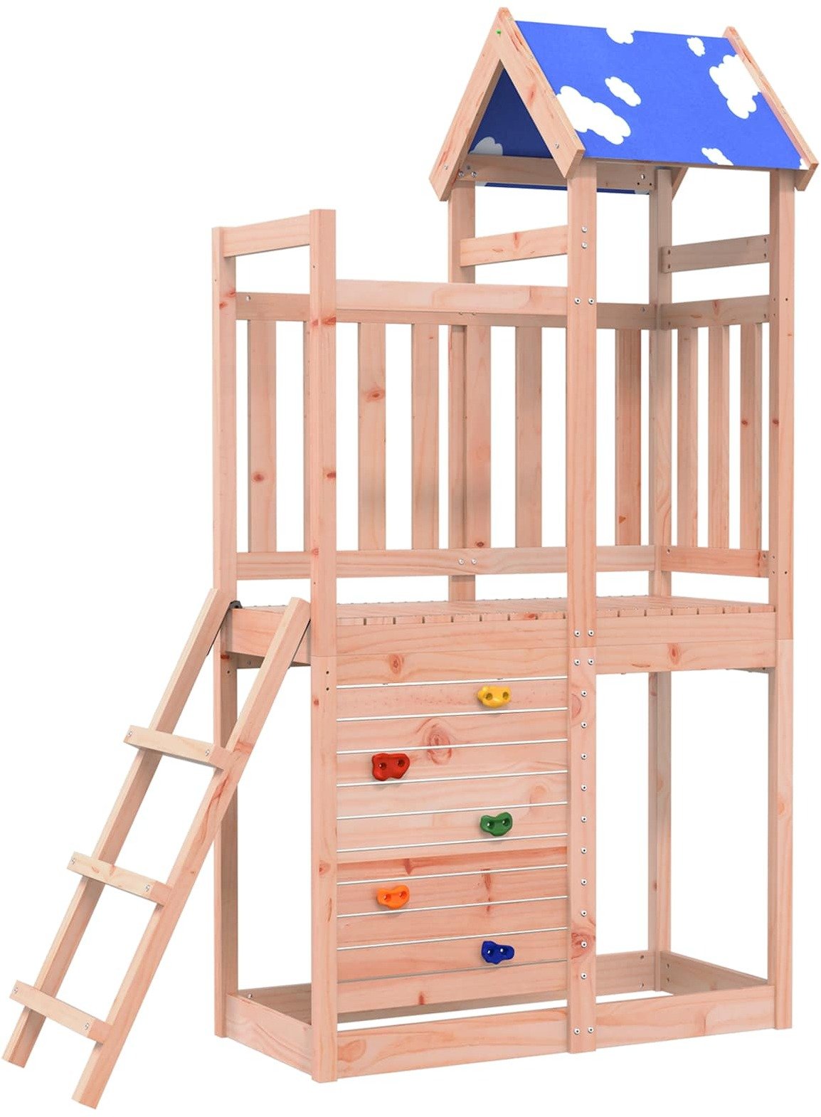 vidaXL Wieża zabaw Brązowy 110,5 x 52,5 x 215cm Lekkie drewno douglasowe