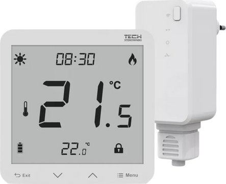 Tech Regulator pokojowy bezprzewodowy, dwustanowy bateryjny, montaż natynkowy T-3.2, biały STT-3.2WH