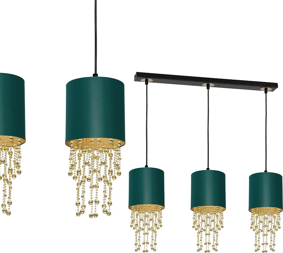 Lampa wisząca Milagro Glamour lampa sufitowa zielona Milagro ALMERIA potrójna MLP64500