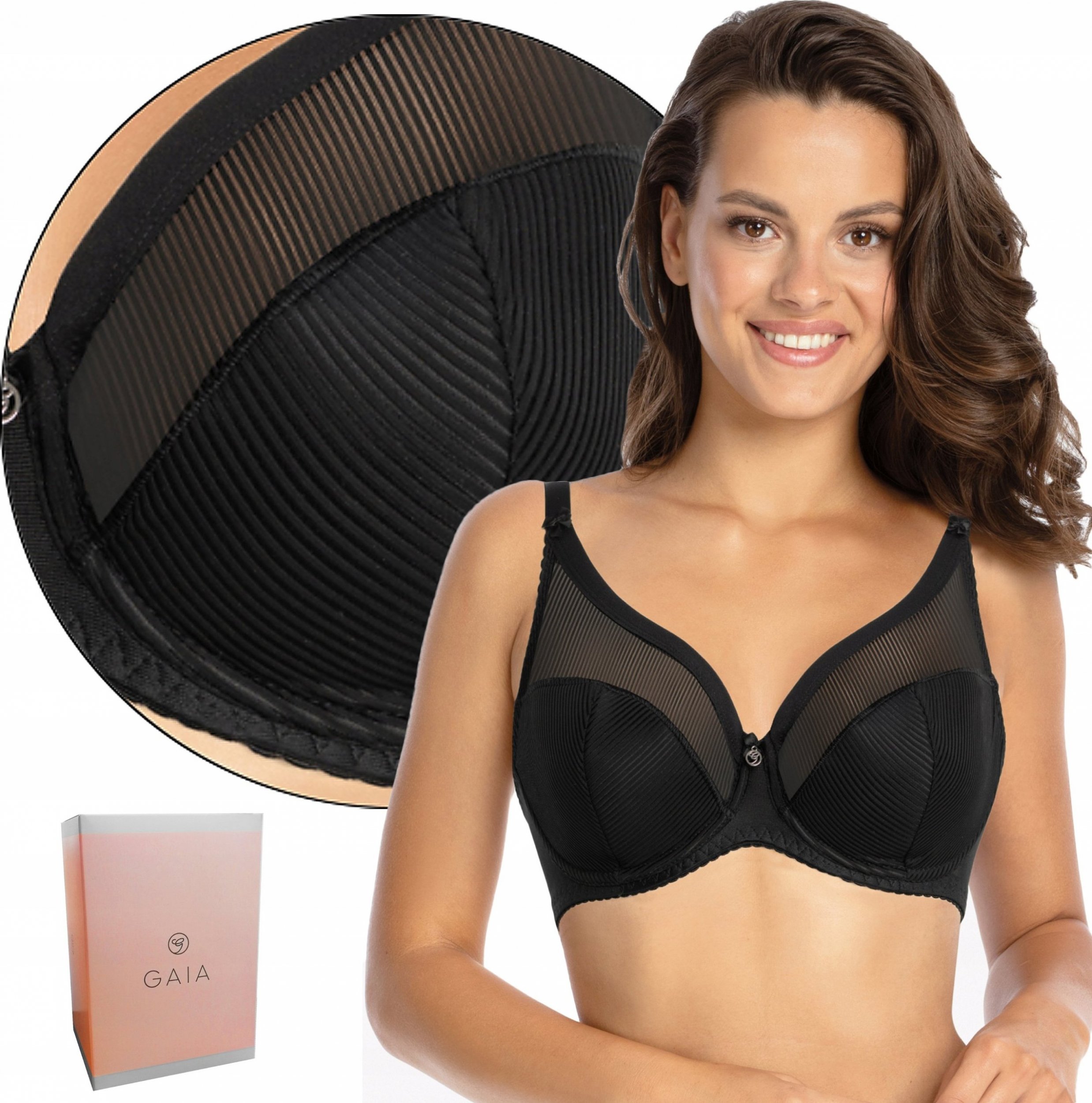 Gaia Biustonosz półusztywniany GAIA 1058 SONIA nero 80E