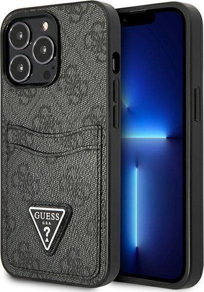 Guess GUHCP13LP4TPK iPhone 13 Pro / 13 6,1" czarny/black hardcase 4G Triangle Logo Cardslot NoSize