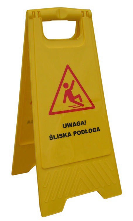 Stojak ostrzegawczy UWAGA ŚLISKA PODŁOGA