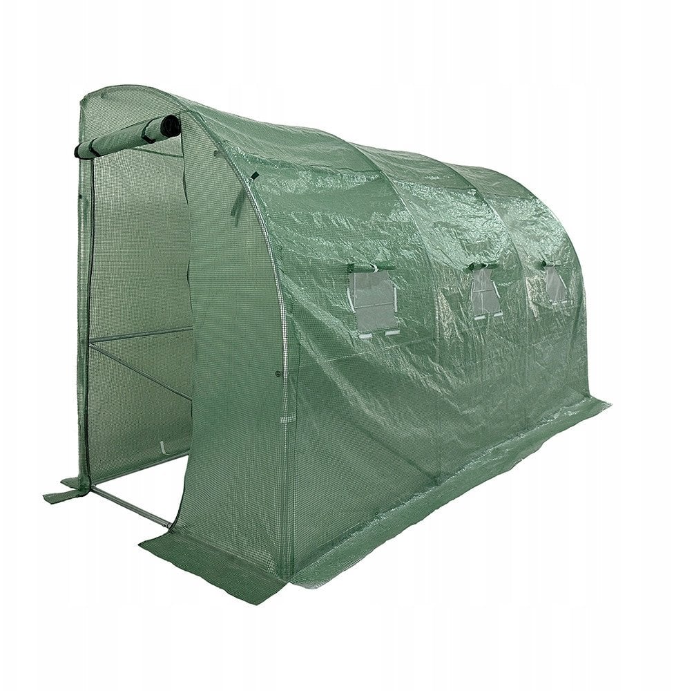 Tunel szklarniowy przyścienny 3x1,5m zielony 4,5m2