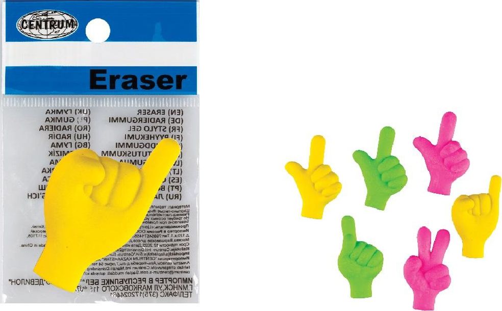 Panta Plast Gumka do ścierania Fingers mix 36 szt. (83497)