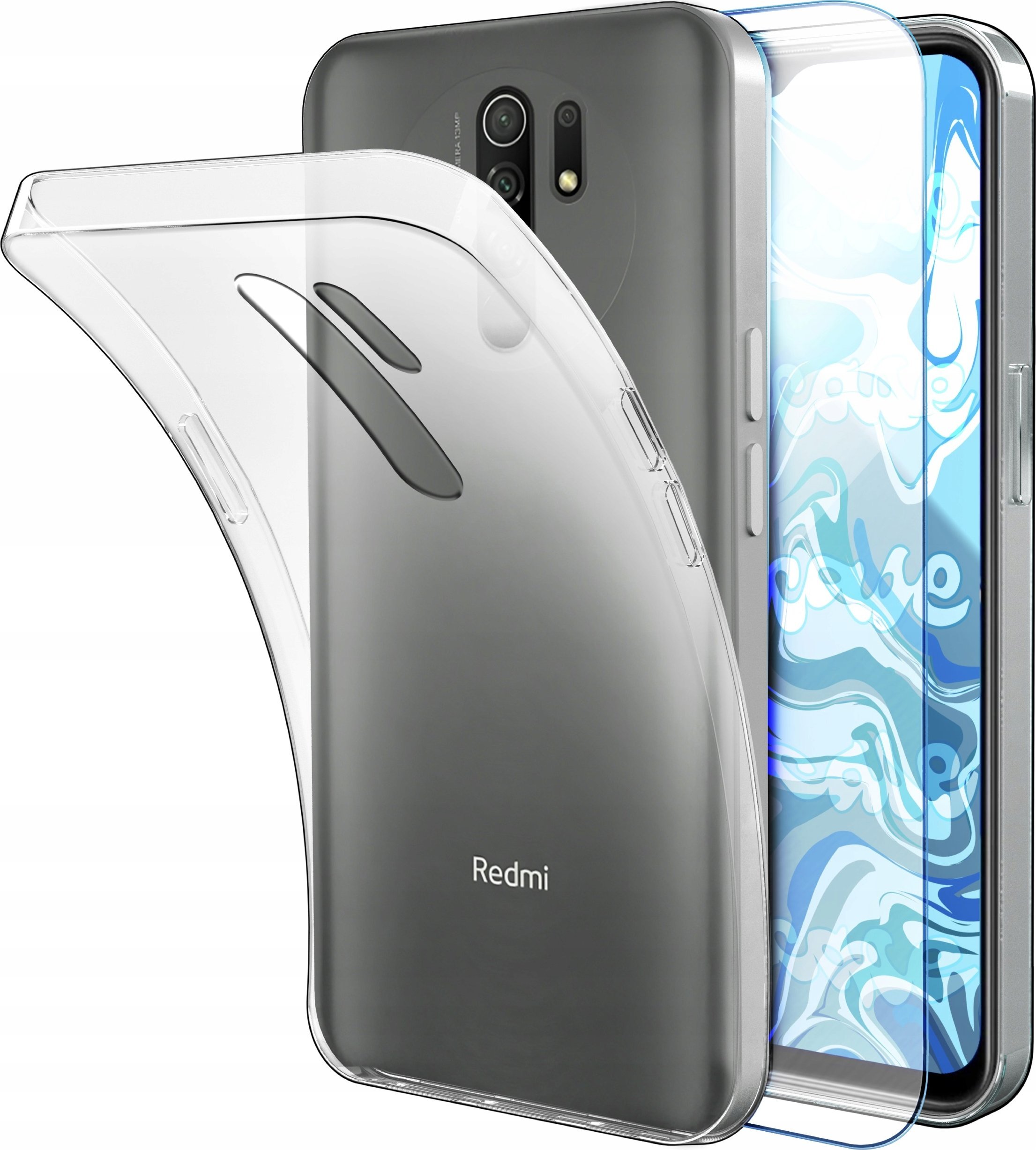 Hello Case ETUI DO XIAOMI REDMI 9 GUMOWE OBUDOWA CASE SILIKON SLIM POKROWIEC SZKŁO