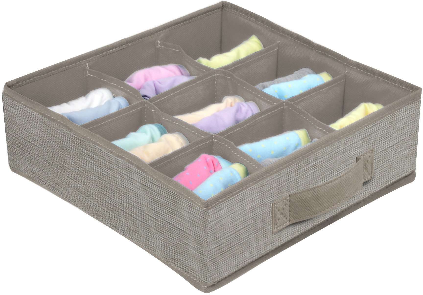 BOXSTORAGE 9 GRID 30X30X10CM BEIGE TEXT