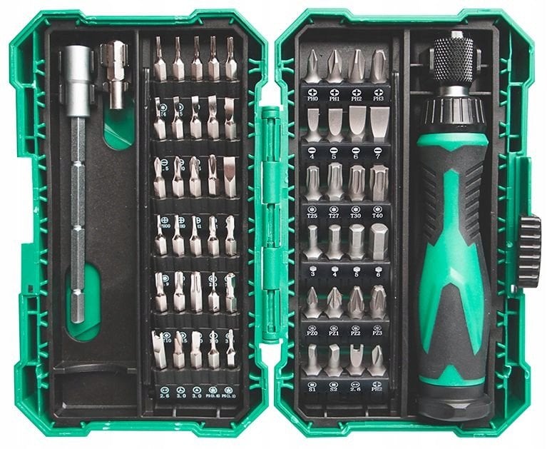 Atsuktuvo ir antgaliu komplektas 57 daliu SD-9857M Pro'sKit