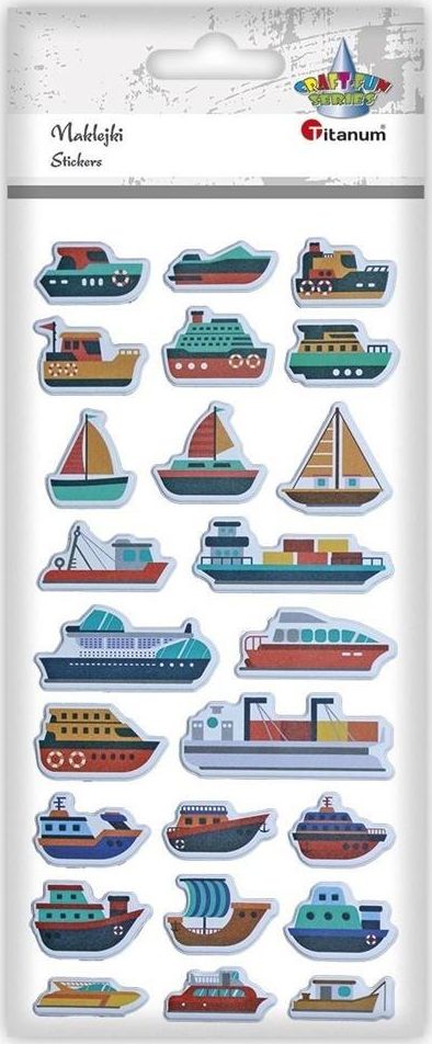 Titanum Naklejki wypukłe miękkie statki mix 24szt