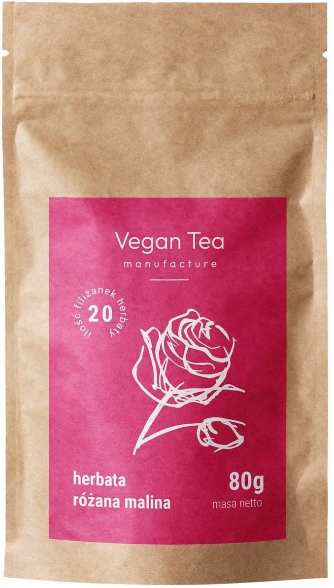 Vegan Tea Herbata biała Różana Malina - opakowanie uzupełniające 80g