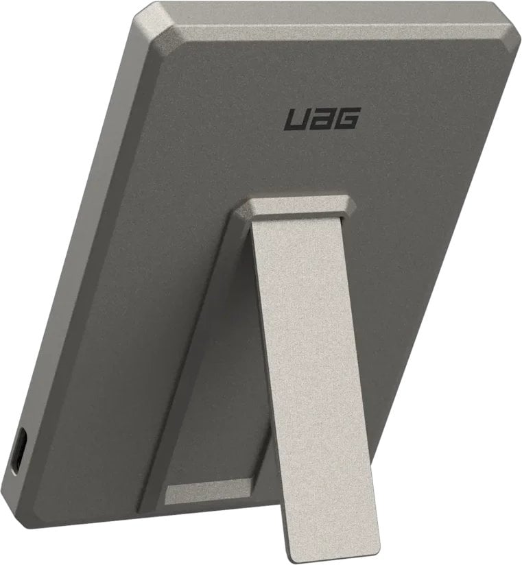 UAG Ultra Slim 5K - powerbank 5000 mAh z podstawką, ładowanie bezprzewodowe 10W, kompatybilny z MagSafe, kabel w zestawie (titanium)