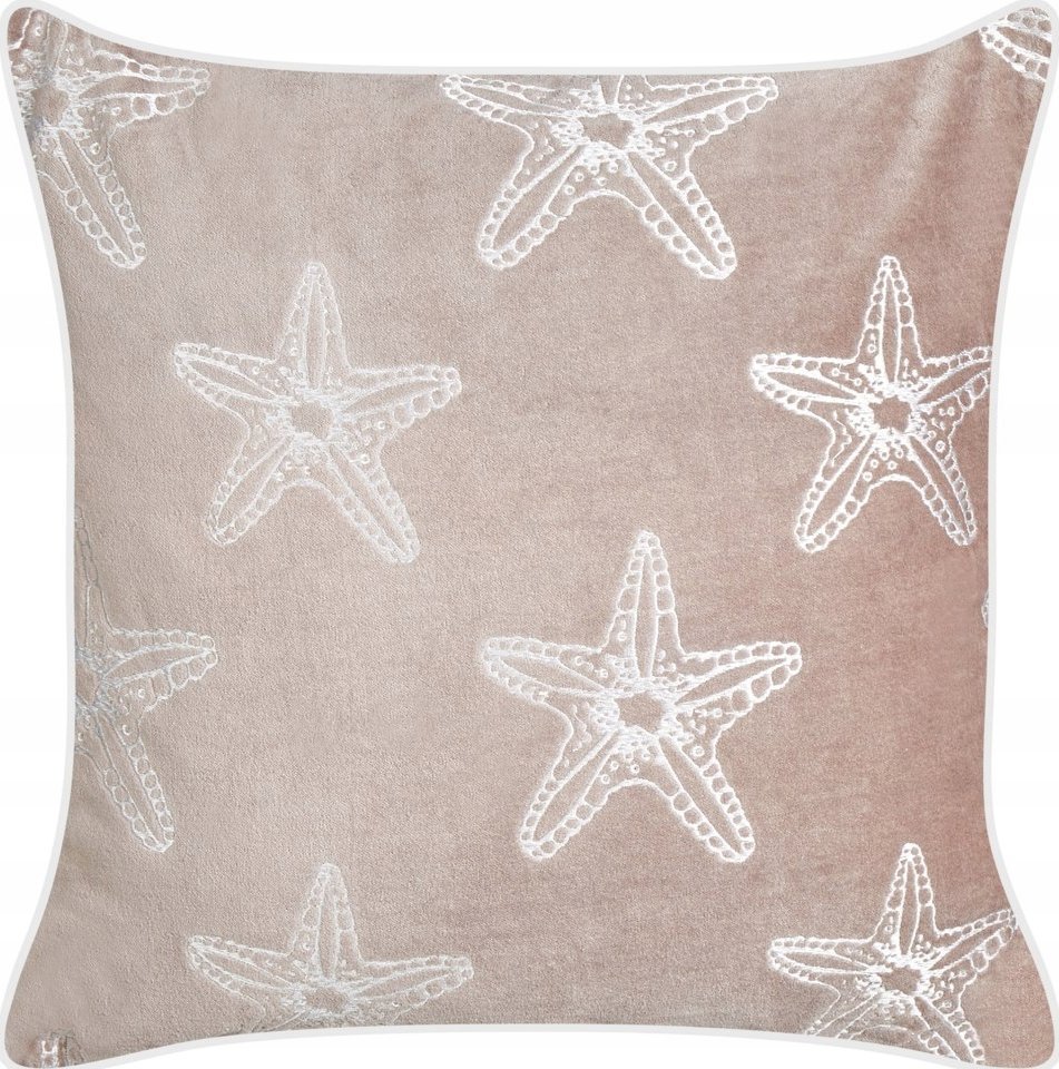 Beliani Poduszka dekoracyjna w rozgwiazdy welurowa 45 x 45 cm różowa CERAMIUM