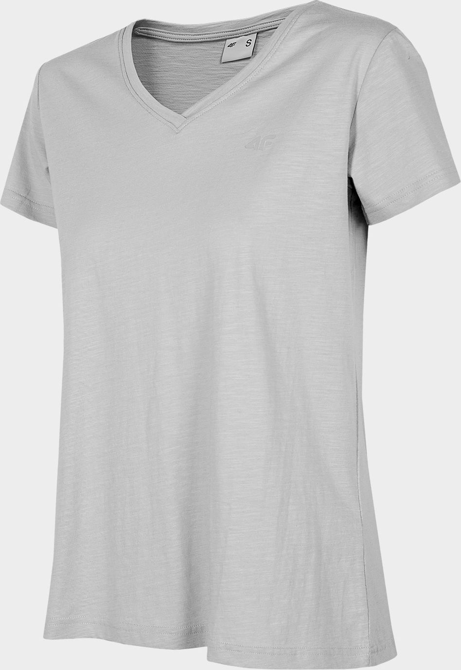 4f Koszulka damska H4Z22-TSD352 Chłodny jasny szary melanż r.M