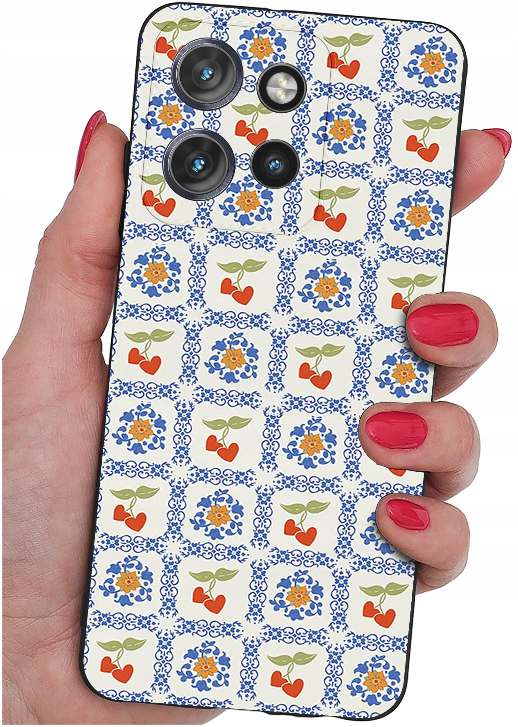 Etui do Motorola Moto EDGE 50 Neo WZORY |SILIKONOWE MATT CASE + SZKŁO 9H