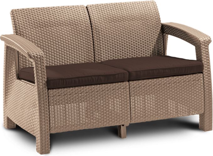 Allibert Sofa ogrodowa CORFU LOVE SEAT cappuccino