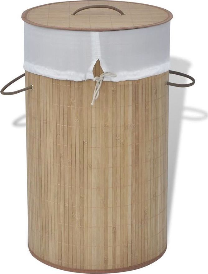 Kosz na pranie Elior Bambusowy kosz na pranie Lavandi 2X- naturalny