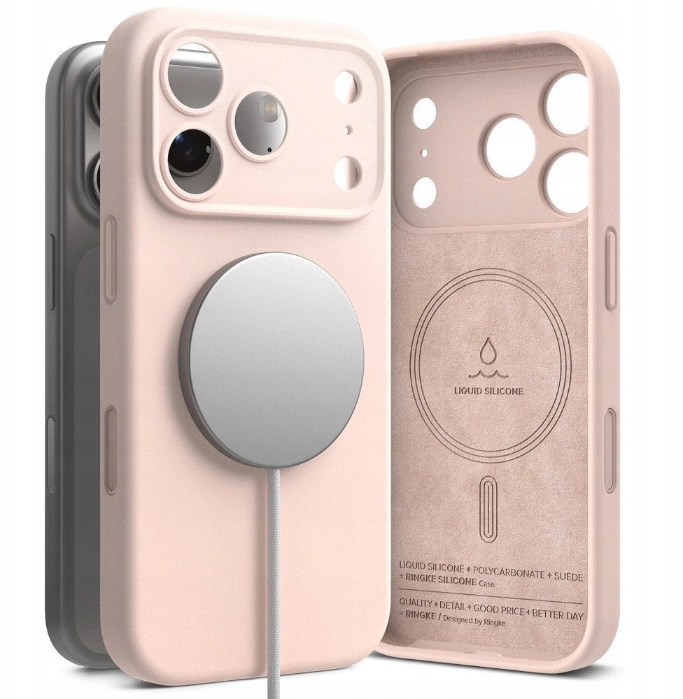 Etui Ringke Silicone Magnetic MagSafe do Apple iPhone 17 Pro Max Pink Sand