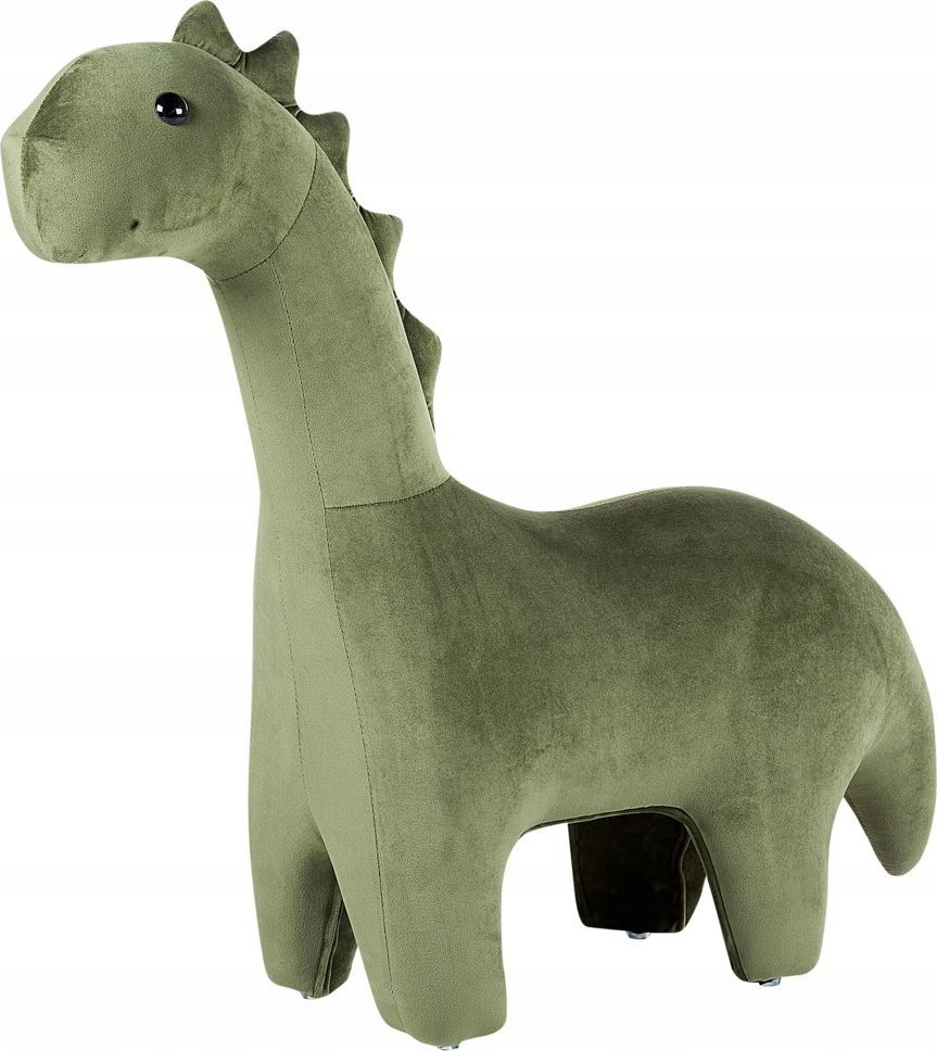 Beliani Pufa zwierzak welurowa zielona BRONTOSAUR