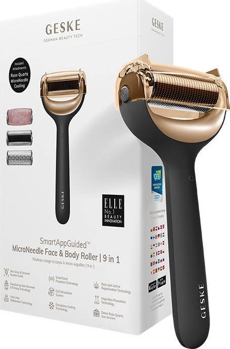 Geske Roller do mezoterapii igłowej twarzy i ciała 9w1 Geske z Aplikacja (szary)
