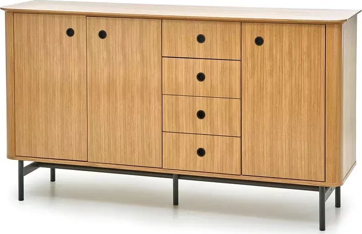 Elior Szeroka komoda w stylu vintage dąb - Vistor 4X