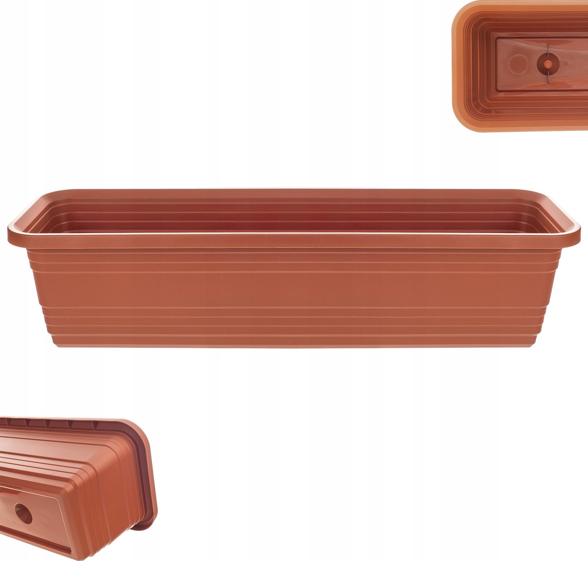 KADAX Skrzynka Balkonowa Doniczka Donica 60cm Ceglasta Skrzynia Na Kwiaty